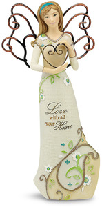 Love by Perfectly Paisley - 6" Angel Holding Heart