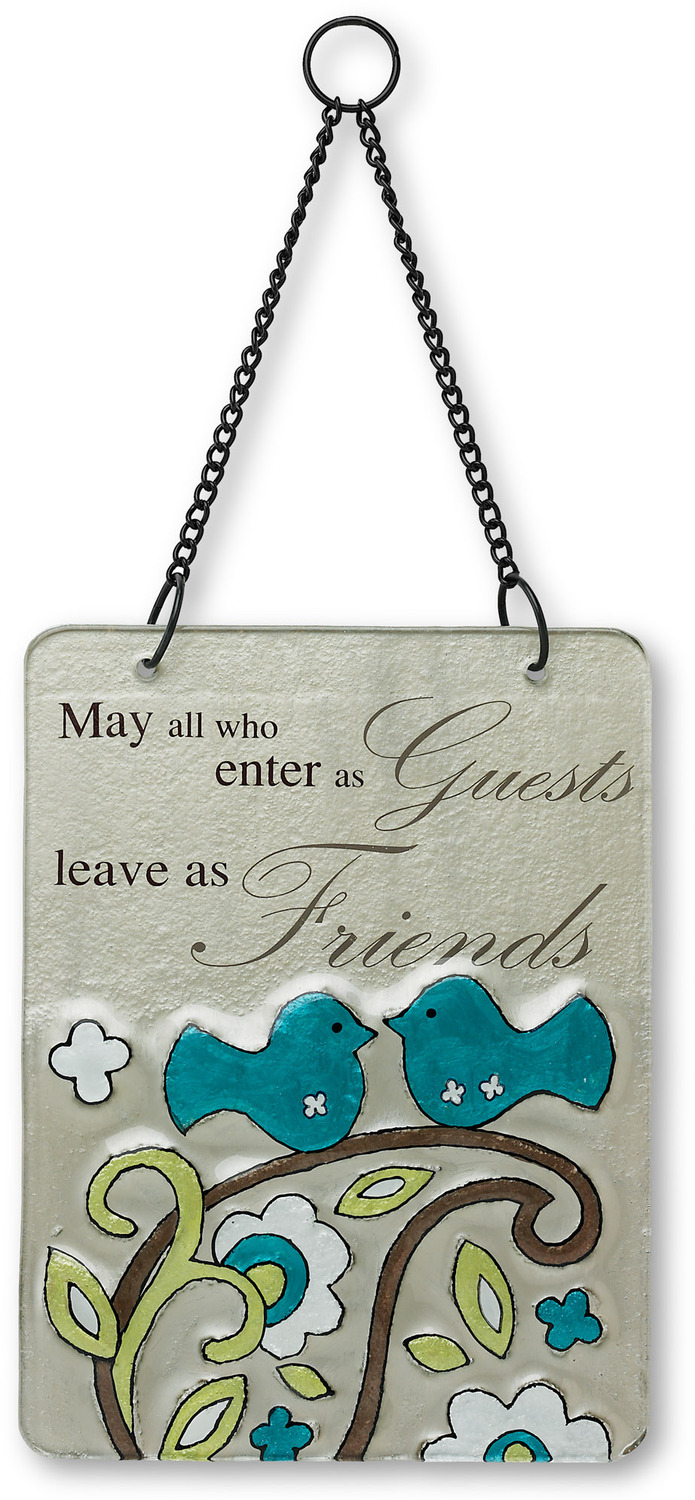 Friends by Perfectly Paisley - Friends - 6" x 8" Hanging Glass Plaque