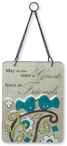 Friends by Perfectly Paisley - 6" x 8" Hanging Glass Plaque