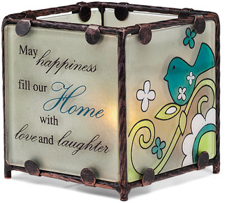 Home by Perfectly Paisley - 3" x 3" Glass Candle Holder