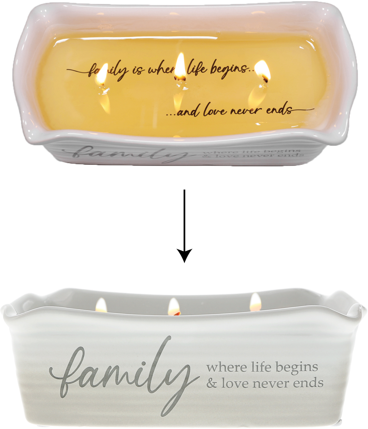 Family by Thoughts of Home - Family - 12 oz - 100% Soy Wax Reveal Triple Wick Candle Scent: Tranquility