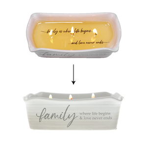 Family by Thoughts of Home - 12 oz - 100% Soy Wax Reveal Triple Wick Candle Scent: Tranquility