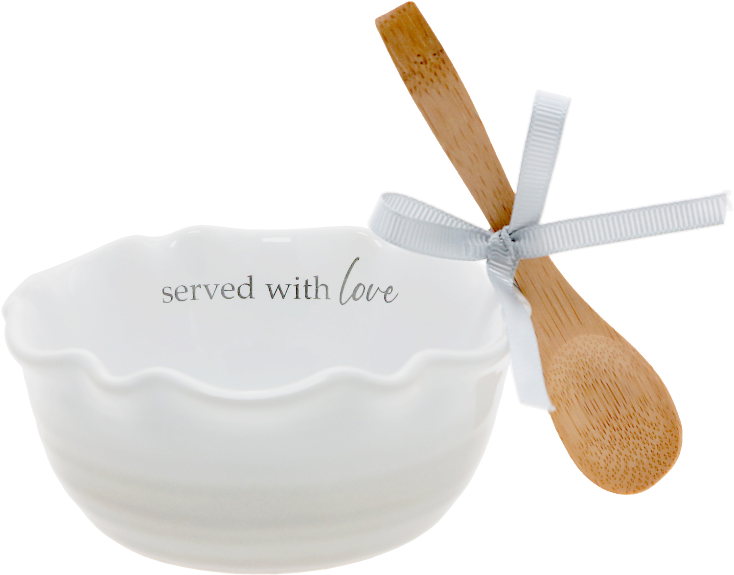 Love by Thoughts of Home - Love - 4.5" Ceramic Bowl with Bamboo Spoon
