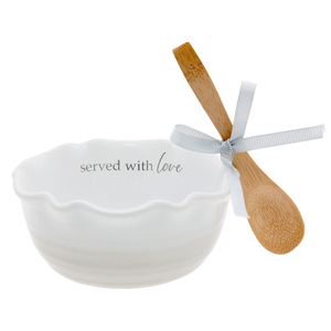Love by Thoughts of Home - 4.5" Ceramic Bowl with Bamboo Spoon