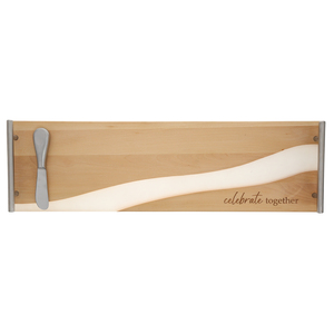 Celebrate Together by Thoughts of Home - 21" Wood & Resin Cheese/Bread Board Set