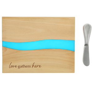 Love by Thoughts of Home - 9" Wood & Resin Cheese/Bread Board Set