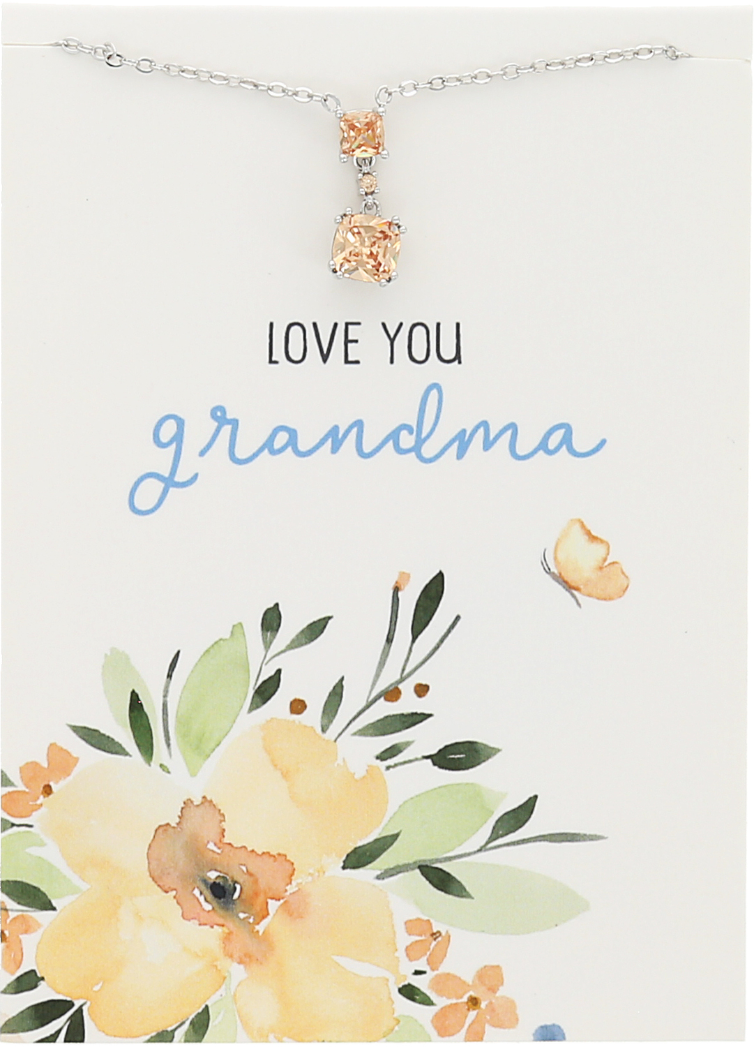 Grandma 
Light Champagne by Graceful Love -BCB - Grandma 
Light Champagne - 16.5"-18.5" White Gold Plated Necklace with Cubic Zirconia Stones