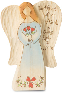 Aunt by Heavenly Woods - 6" Angel Holding Flowers