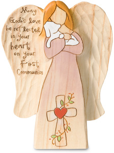 First Communion by Heavenly Woods - 5" Angel Holding Lamb