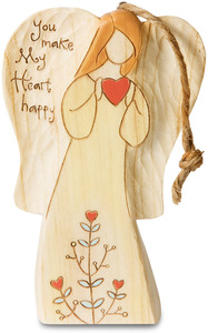 Love  by Heavenly Woods - 4.5" Angel Ornament Holding Heart