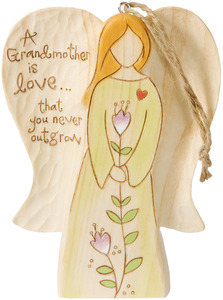 Grandmother by Heavenly Woods - 4.5" Angel Ornament Holding Flower