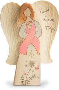 Live Love Hope by Heavenly Woods - 7" Angel with Pink Ribbon