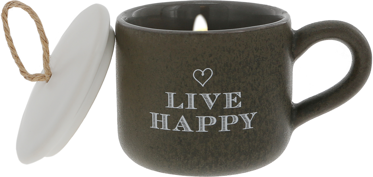 Live Happy by Filled with Warmth - Live Happy - 2 oz Mini Mug 100% Soy Wax Candle
Scent: Tranquility