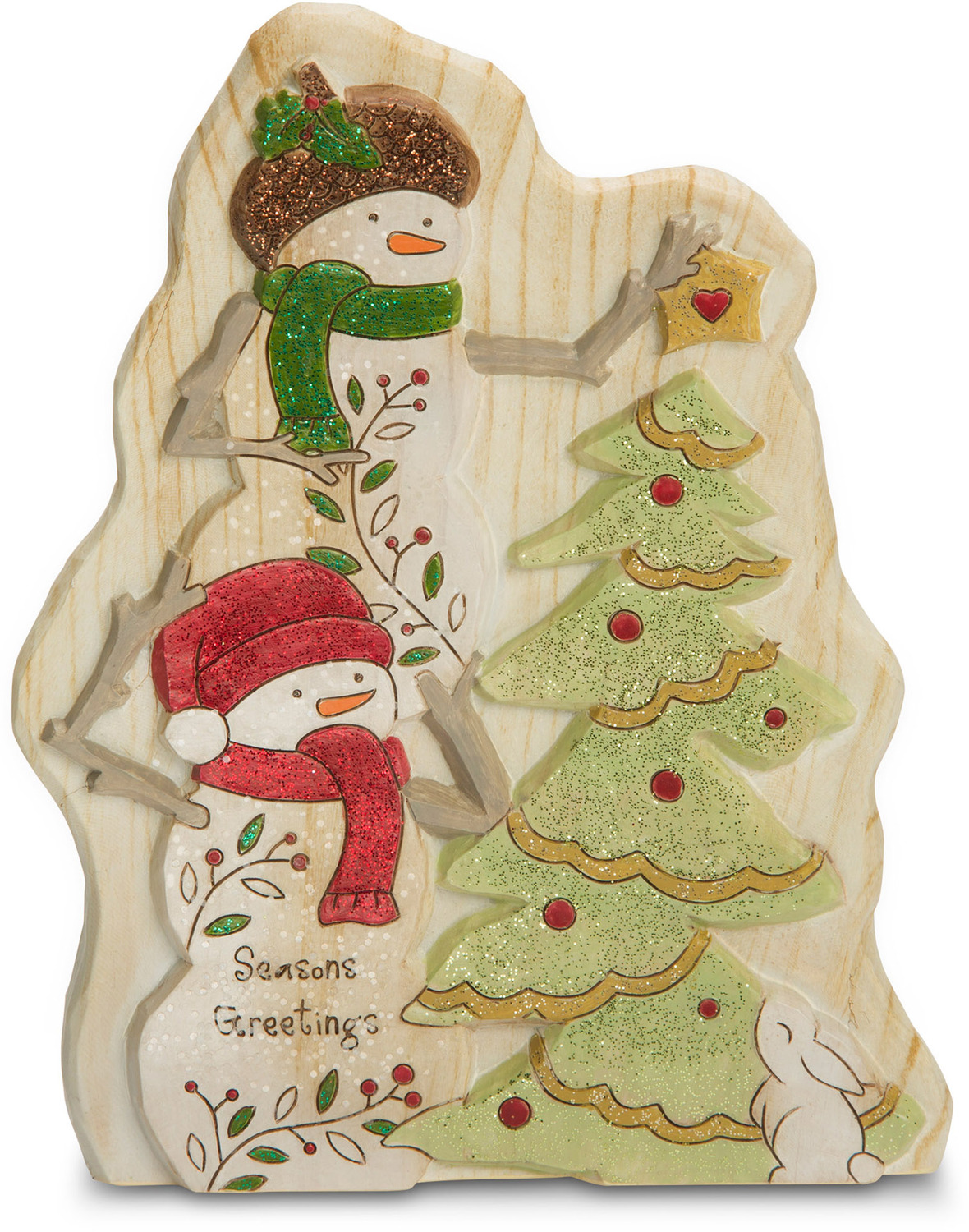 Seasons Greetings by Heavenly Winter Woods - <em>Traditions</em> - Christmas Snowman Plaque-