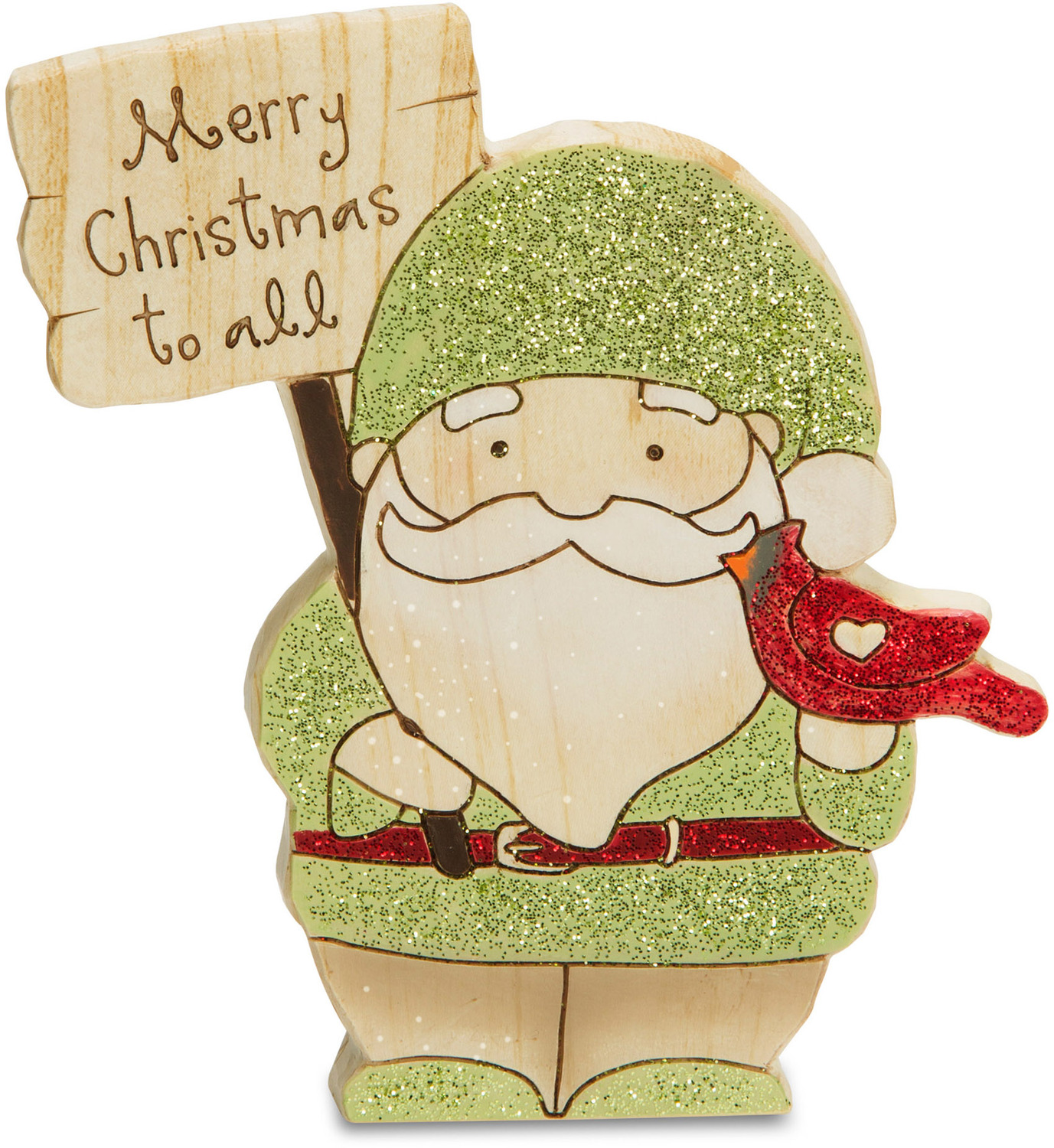 Merry Christmas by Heavenly Winter Woods - <em>Merry Christmas</em> - Santa Gnome Figurine, 4.5 in -