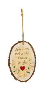 Mother by Heavenly Winter Woods - 4.5" Painted Oval Ornament