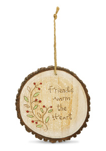 Friend by Heavenly Winter Woods - 4" Painted Round Ornament