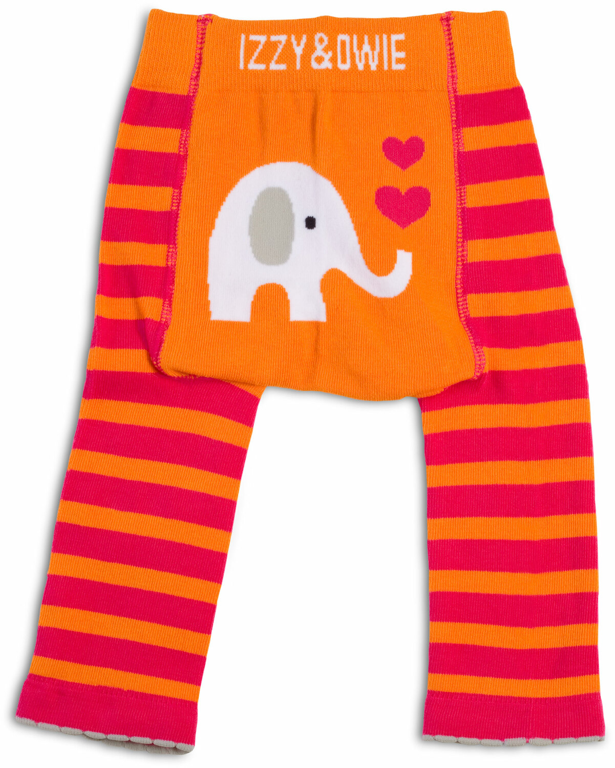 Pink and Orange Elephant by Izzy & Owie - <em>Elephant</em> - Cozy Baby Leggings, 6-12 m -