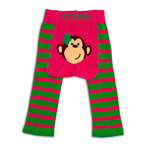 Pink and Green Monkey by Izzy & Owie - 12-24 Month Baby Leggings