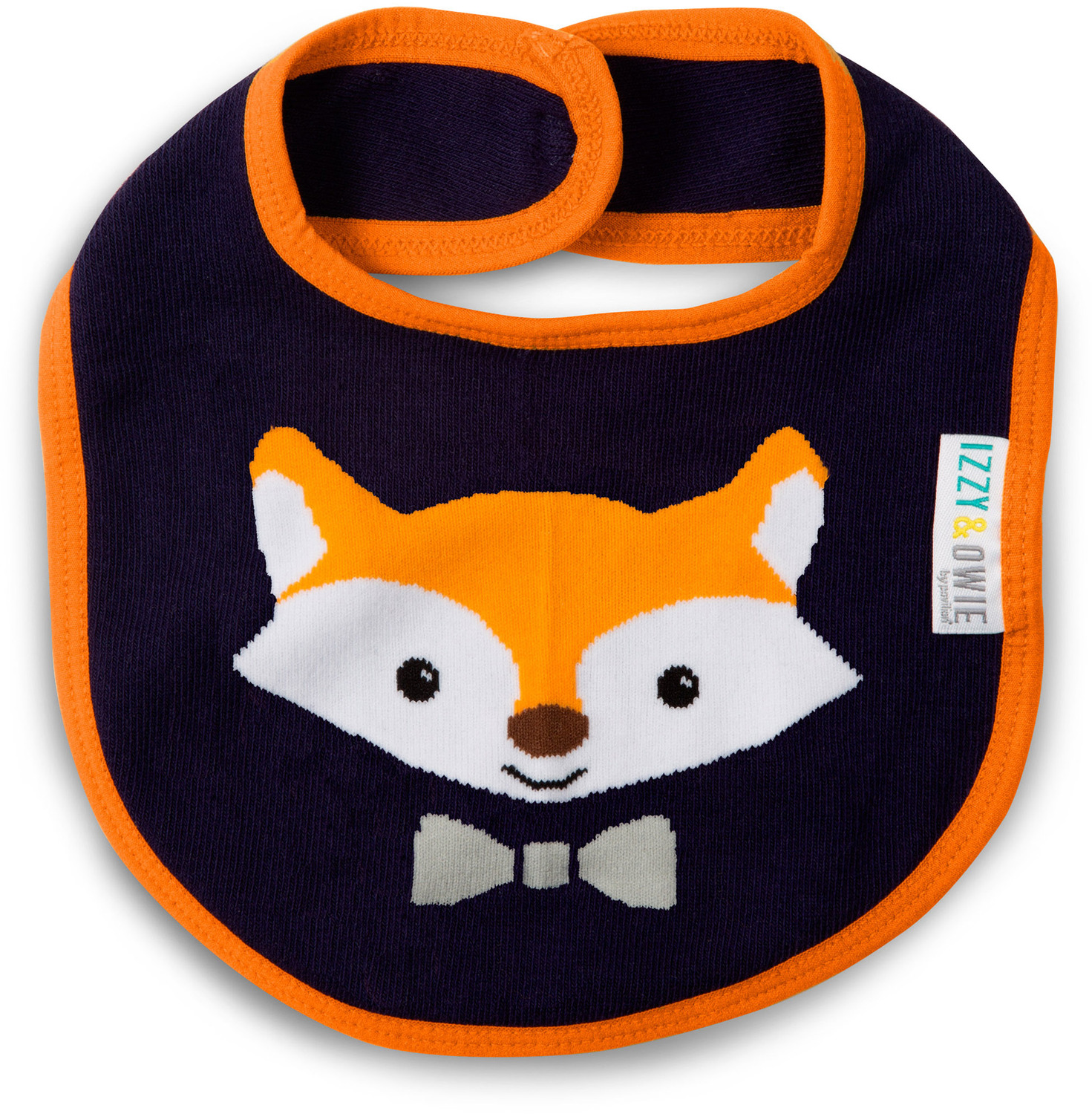 Orange and Navy Fox by Izzy & Owie - <em>Fox</em> - Simple Cozy Baby Bib -