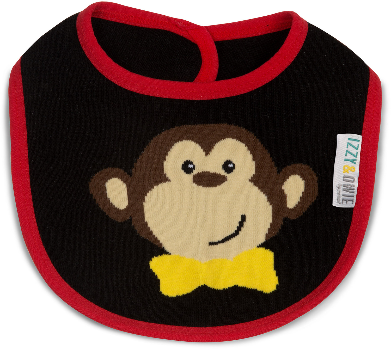 Red and Black Monkey by Izzy & Owie - Red and Black Monkey -  Baby Bib