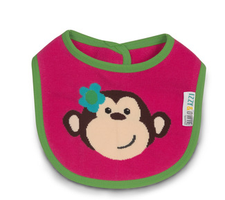 Pink and Green Monkey by Izzy & Owie -  Baby Bib