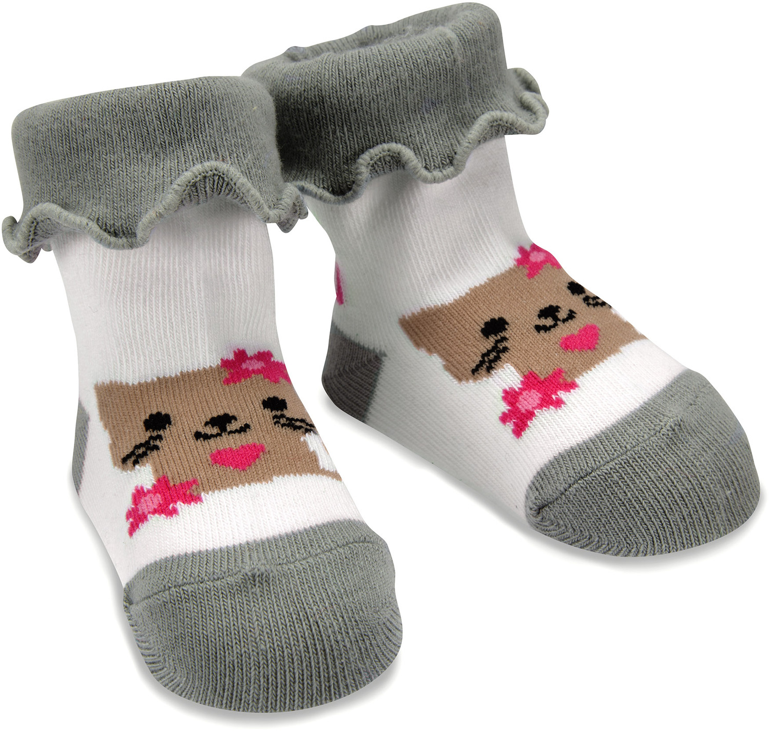 Pink and Gray Kitty by Izzy & Owie - Pink and Gray Kitty - 0-12 Socks