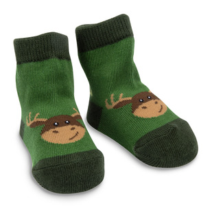  Forest Green Moose by Izzy & Owie - 0-12 Socks