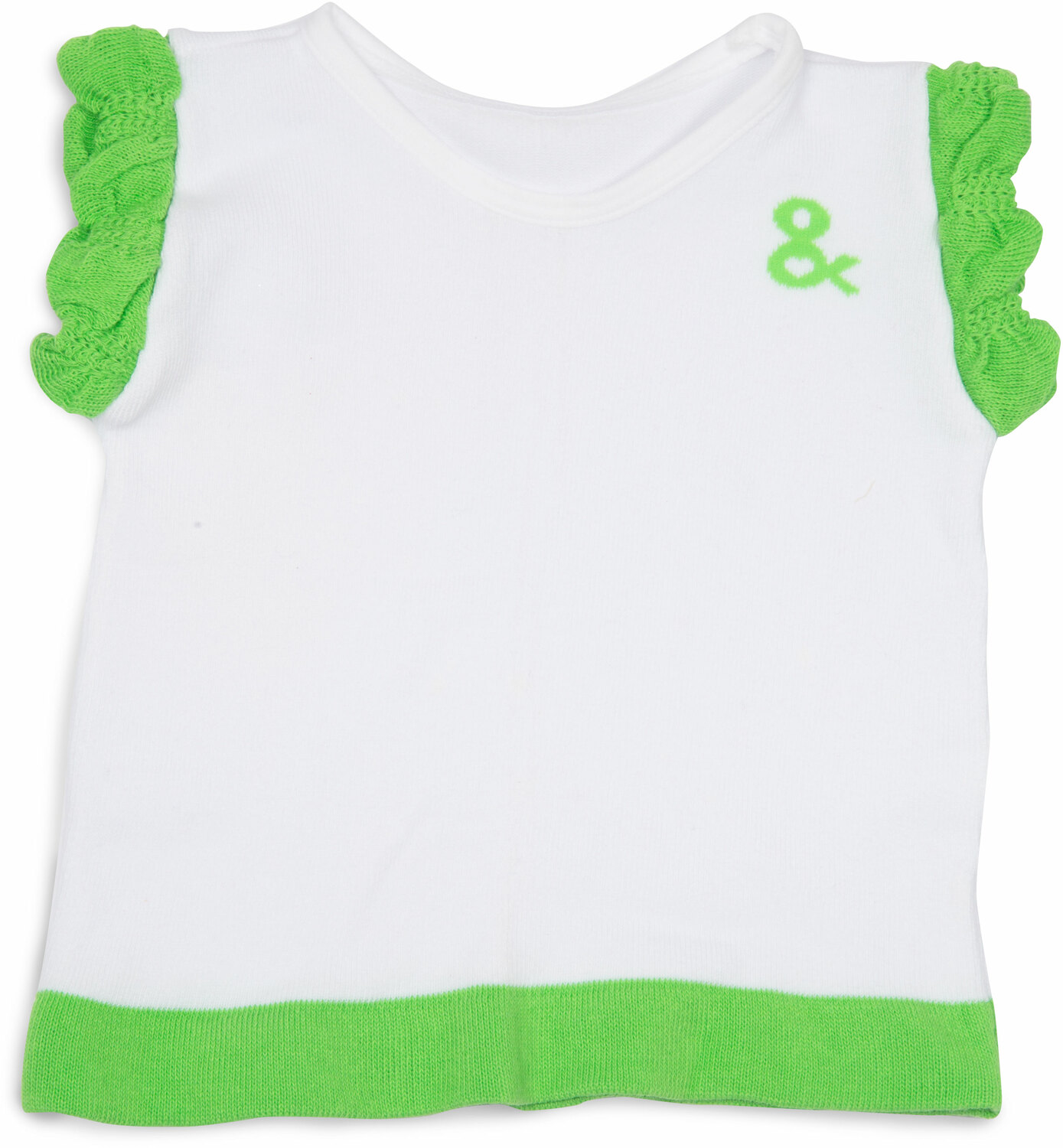 Lime Green and White by Izzy & Owie - Lime Green and White - 6-12 Months Ruffle T-Shirt