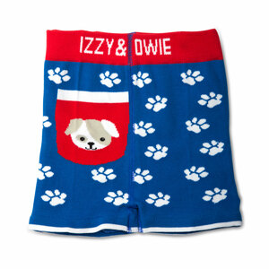 Red and Blue Puppy by Izzy & Owie - 6-12 Months Baby Shorts