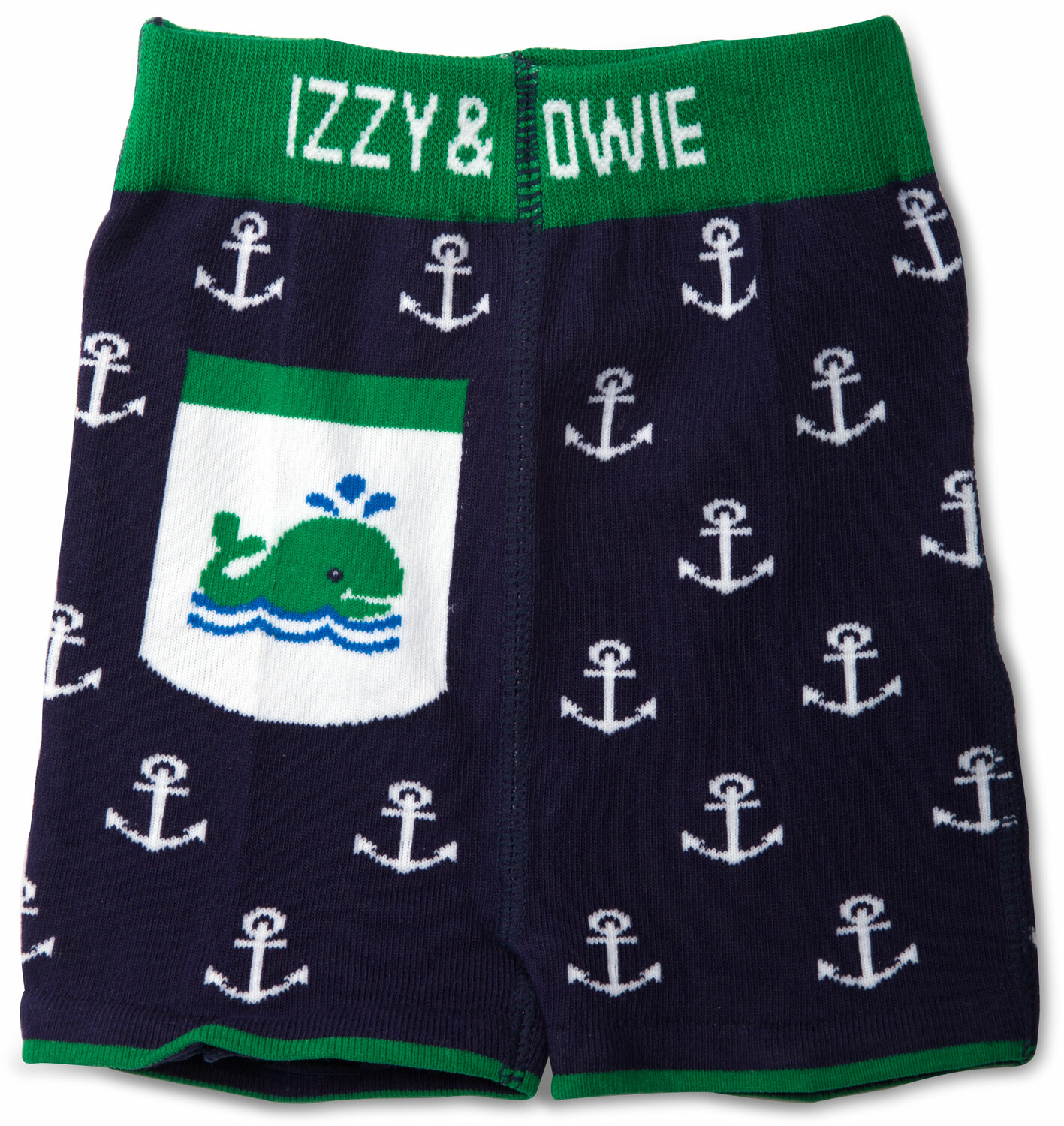 Blue and Green Whale by Izzy & Owie - Blue and Green Whale - 12-24 Months Baby Shorts