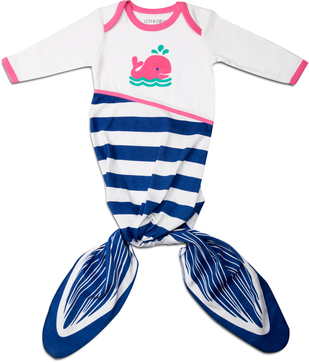 Blue and Pink Whale by Izzy & Owie - Blue and Pink Whale - 0-9 Months Knotted Onesie