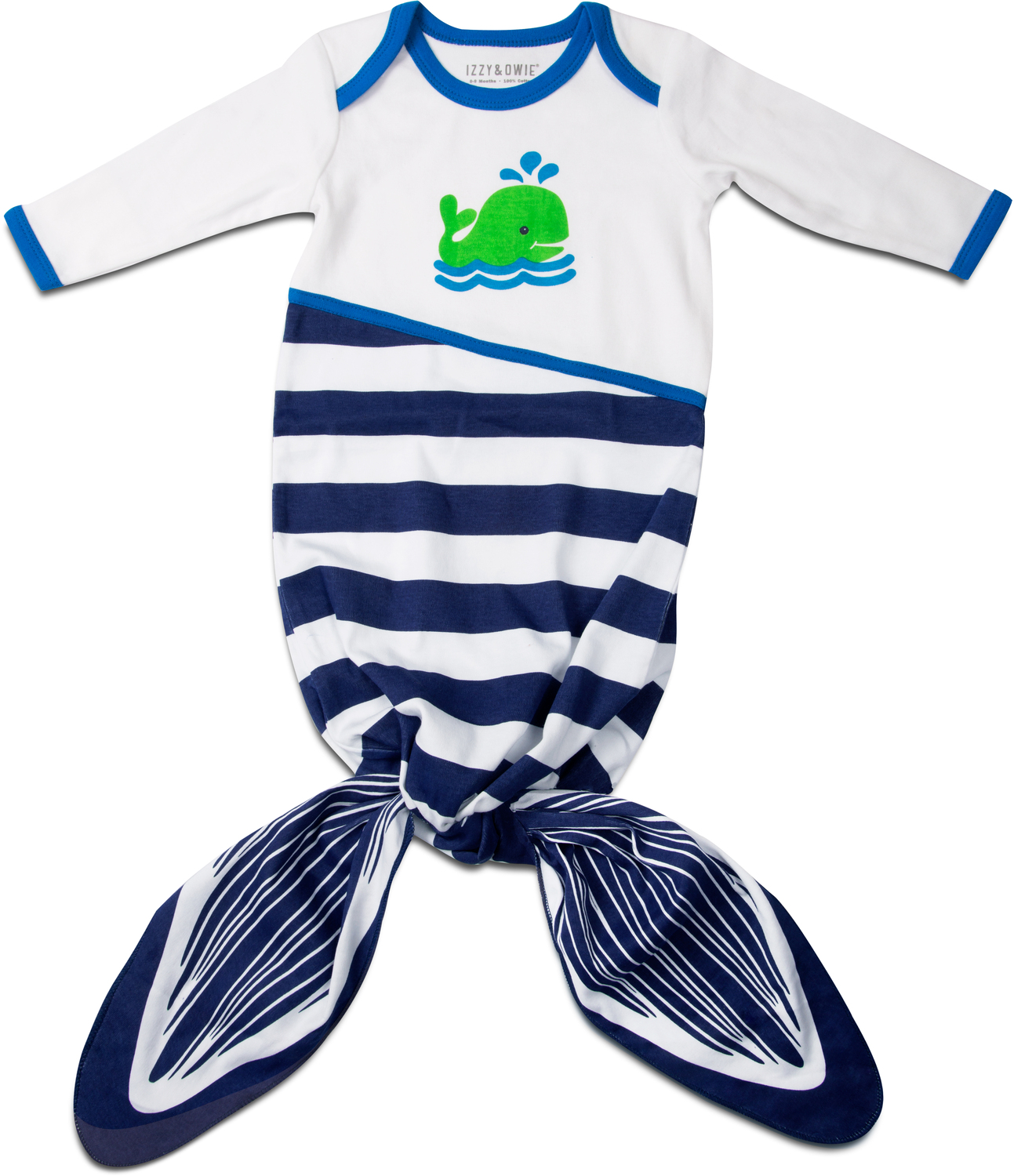 Navy and White Whale by Izzy & Owie - Navy and White Whale - 0-9 Months Knotted Onesie