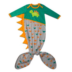 Teal and Gray Dino by Izzy & Owie - 0-9 Months Knotted Onesie