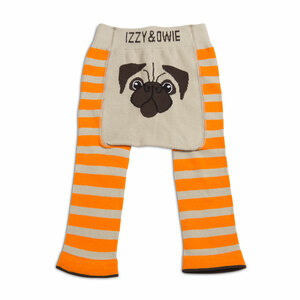 Orange Pug by Izzy & Owie - 6-12 Months Baby Leggings