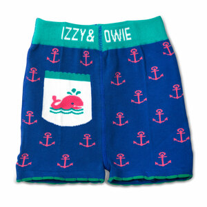 Blue & Pink Whale by Izzy & Owie - 2T-3T Baby Shorts