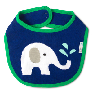 Blue & Green Elephant by Izzy & Owie - Baby Bib
