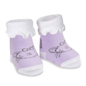 Soft Lavender Kitty by Izzy & Owie - 0-3 Months Socks