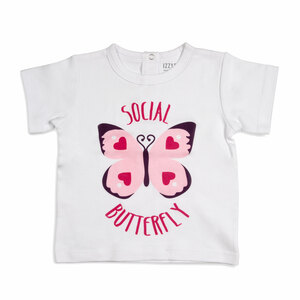 Butterfly Hearts by Izzy & Owie - 12-24 Months White T-Shirt