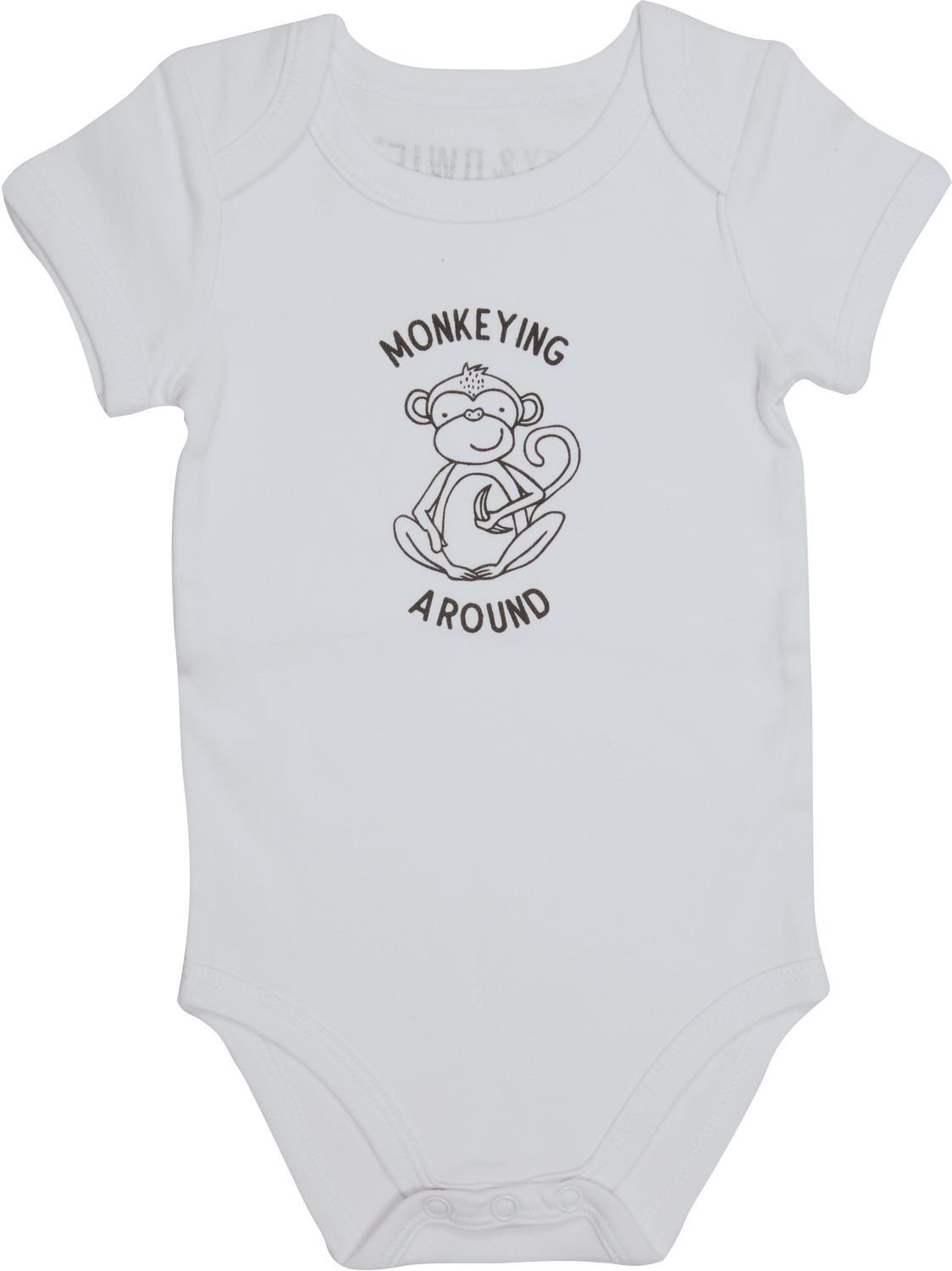 Monkey by Izzy & Owie - Monkey - 6-12 Months Gray Onesie