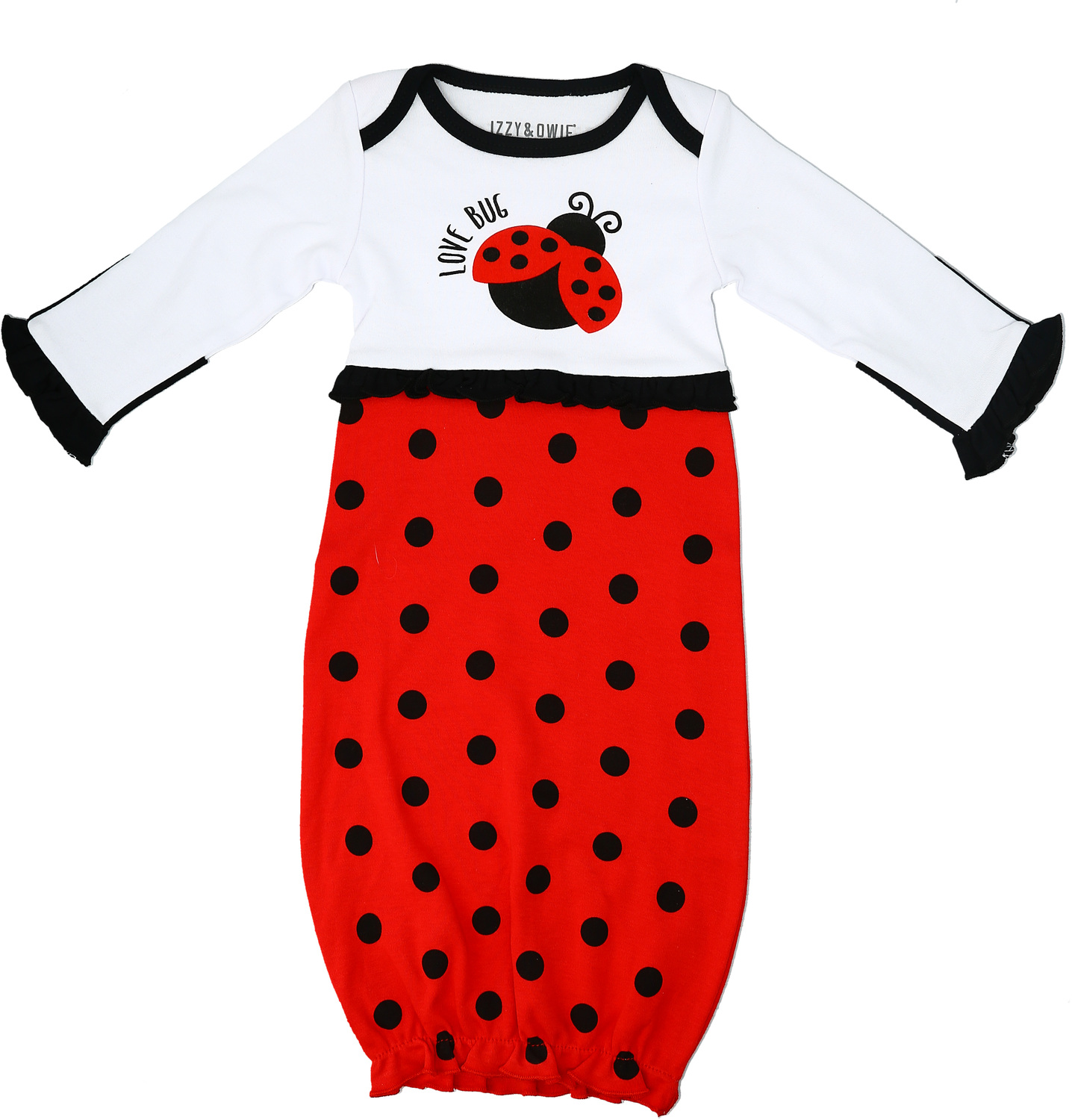 Spotted Ladybug by Izzy & Owie - Spotted Ladybug - 0-3 Months Gown with Mitten Cuffs
