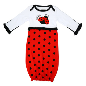 Spotted Ladybug by Izzy & Owie - 0-3 Months Gown with Mitten Cuffs