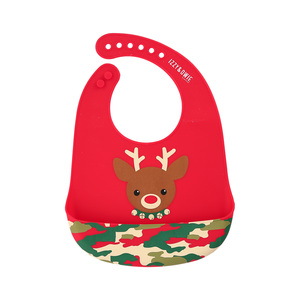 Christmas Camo Reindeer by Izzy & Owie - 12" Silicone Catch All Bib