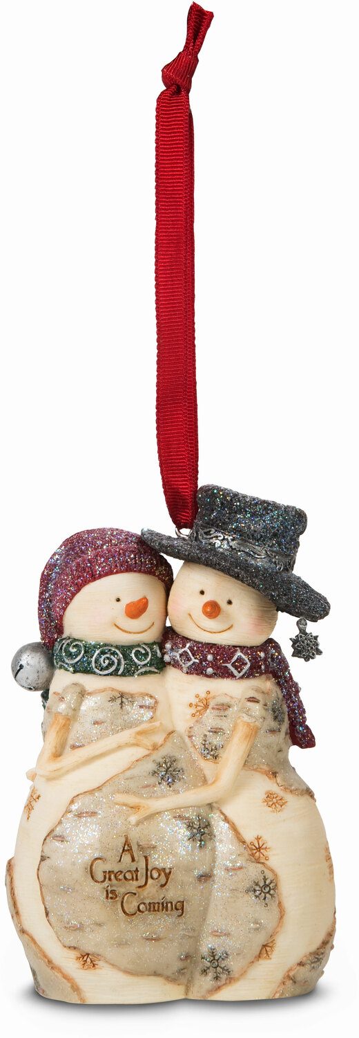 A Great Joy is Coming by The Birchhearts - A Great Joy is Coming - 4" Expecting Snowcouple Ornament