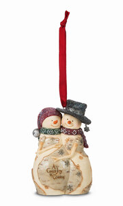 A Great Joy is Coming by The Birchhearts - 4" Expecting Snowcouple Ornament