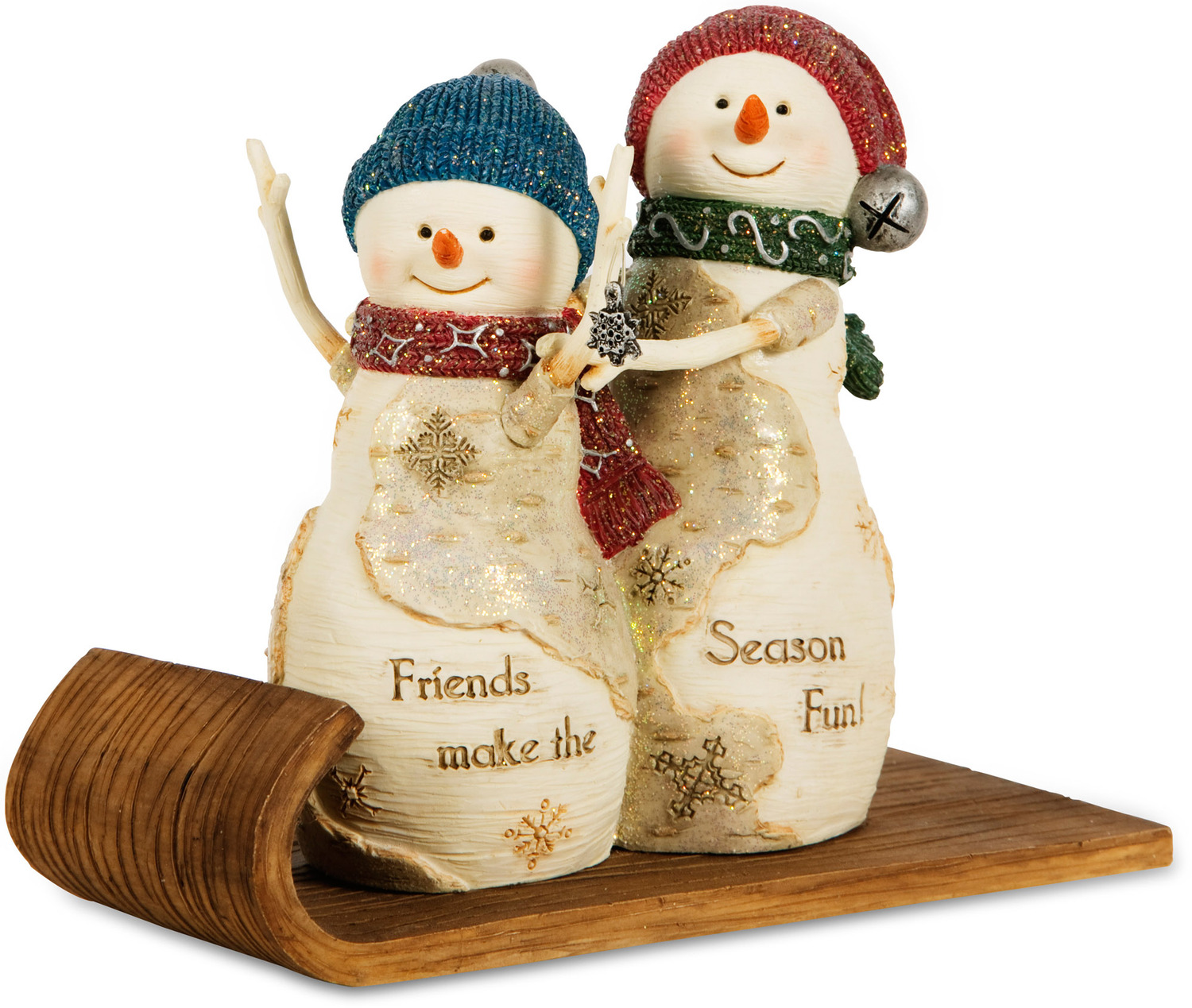 Fun Friends by The Birchhearts - Christmas Friendly Sledding Snowman Collectible/Figurine