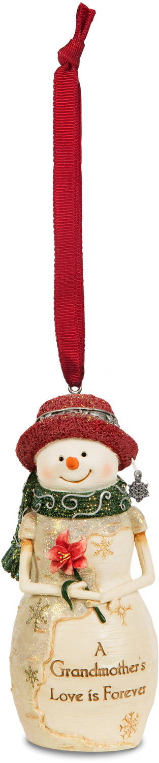 Grandmother by The Birchhearts - Grandmother - 4" Snowwoman Holding a Flower Ornament
