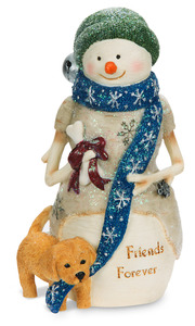 Reads Friends Make the Holidays Special by Pavilion Gift Company BirchHeart 6.25-Inch Tall Snowman Holding Fawn