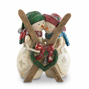Love by The Birchhearts - 4.5" Snowcouple with Skis