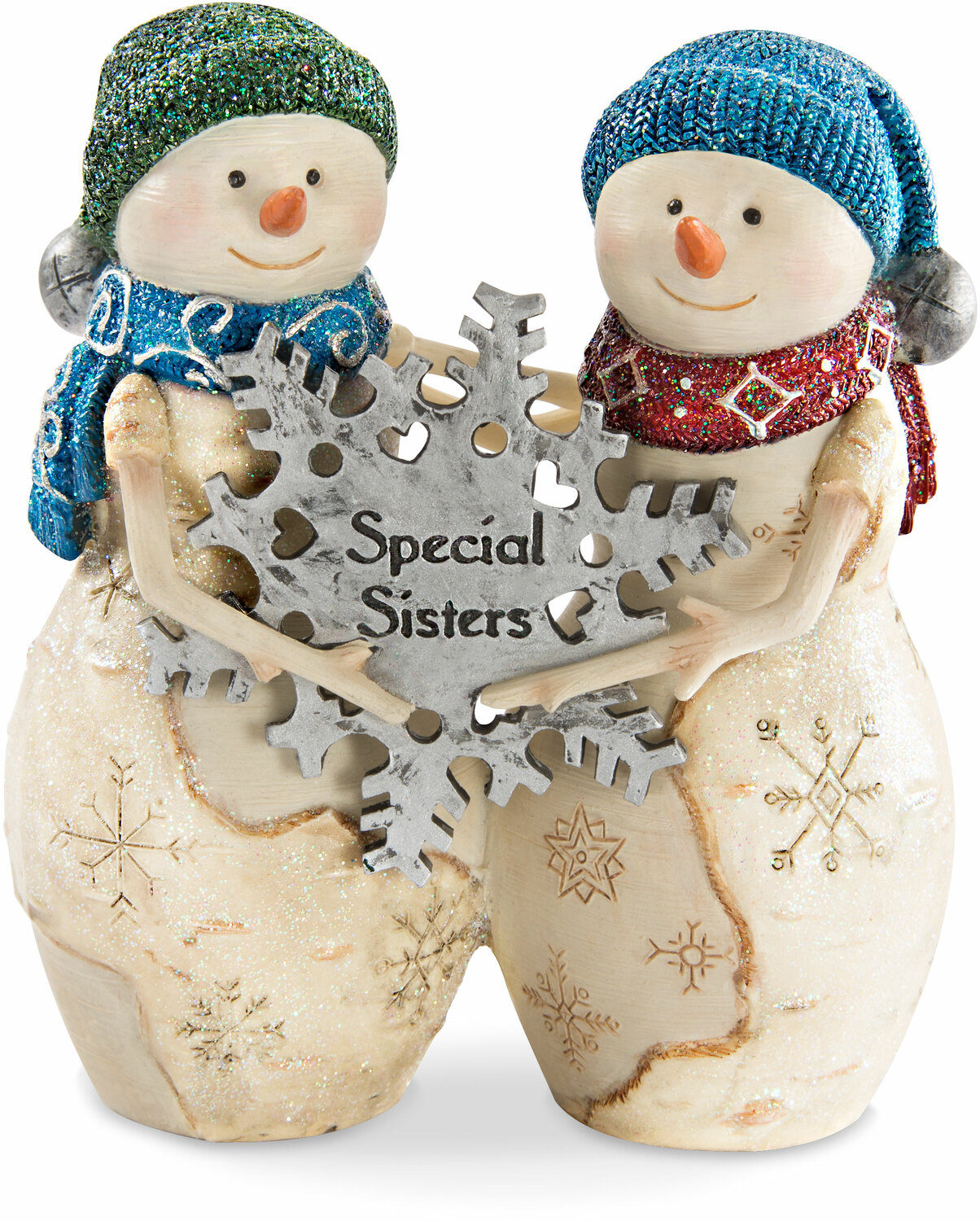 Sisters by The Birchhearts - Sisters - 4.5" Snowwomen holding snowflake